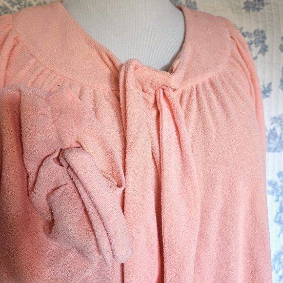 Size L to XL Vintage 1970s Leisure Lady Terry Zip Front Robe - Picture 6 of 14